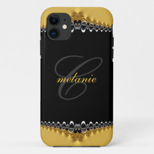 Funda para iPhone 5 de encaje negro y oro gótico v