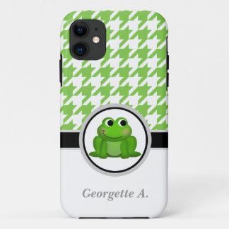 Funda para iPhone 5 de Houndstoth Green y White Fr