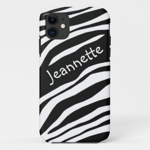 11 Funda para iPhone 5 de impresión de cebra blanca y