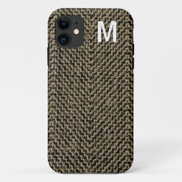 11 Funda para iPhone 5 de tweed marrón con monograma