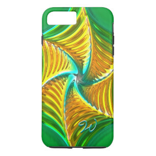 8 Plus/7 Plus Funda para iPhone 7 de Lotus Pattern Glass Art 5B