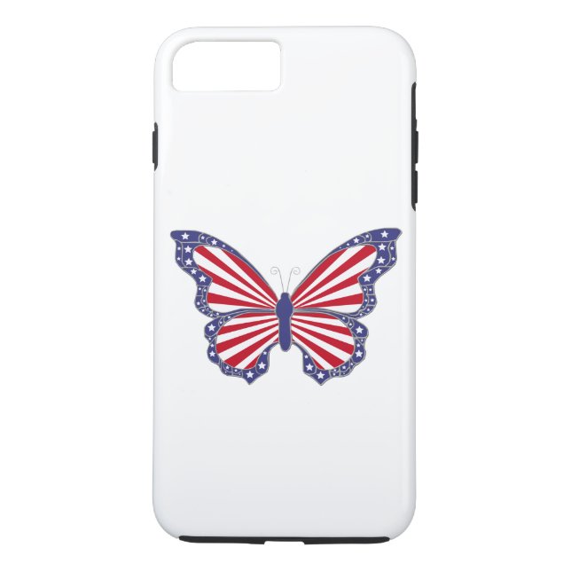 Funda De Case-Mate Para iPhone Funda para iPhone 7 de Mariposa Patriótica (Reverso)