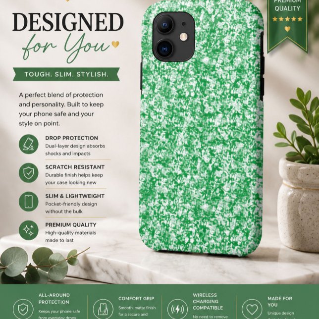 Funda De Case-Mate Para iPhone Funda para iPhone abstracta verde moderna (Subido por el creador)