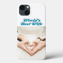 13 Funda para iPhone azul cielo con foto de esposa