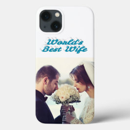 13 Funda para iPhone azul cielo con foto de esposa