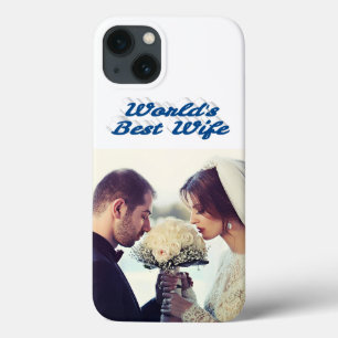 13 Funda para iPhone azul mar con foto de esposa