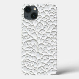13 Funda para iPhone blanca brillante con rama textur