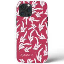 Funda para iPhone Case-Mate con hojas Viva magenta