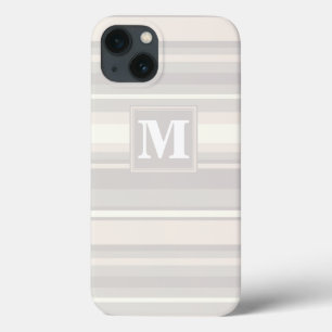 13 Funda para iPhone Case-Mate con rayas beige monogr
