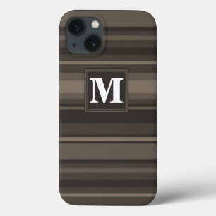 13 Funda para iPhone Case-Mate con rayas taupe monogr