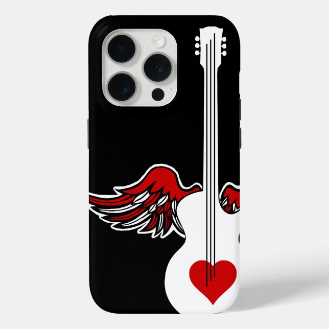 Funda De Case-Mate Para iPhone Funda para iPhone Case-Mate Flying Heart Guitar (Reverso )