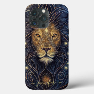 13 Pro Funda para iPhone Case-Mate Leo zodiaco negro y do