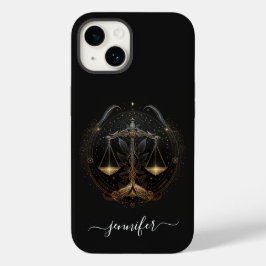Funda Para iPhone 14 De Case-Mate Funda para iPhone Case-Mate Libra zodiaco negro y 