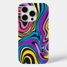 15 Pro Funda para iPhone con efecto de mármol de pintura