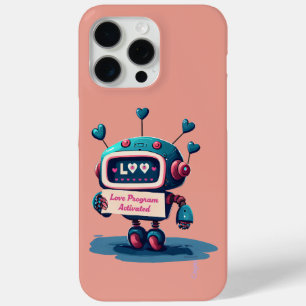 15 Pro Max Funda para iPhone con mensaje de robot lindo con a