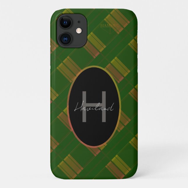 Funda De Case-Mate Para iPhone Funda para iPhone con Monograma a Cuadros HAMbWG (Reverso)