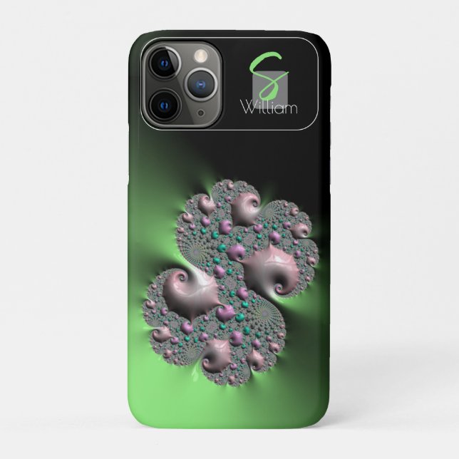 Funda De Case-Mate Para iPhone Funda para iPhone con monograma de fractal líquido (Reverso)