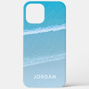 Funda para iPhone con monograma de olas de océano