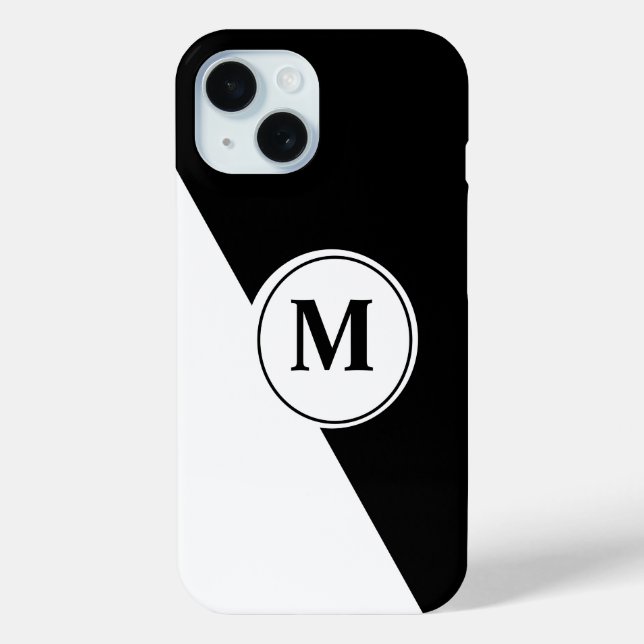 Funda De Case-Mate Para iPhone Funda para iPhone con Monograma Elegante en Blanco (Reverso )