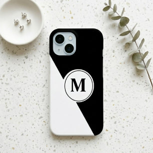 15 Funda para iPhone con Monograma Elegante en Blanco