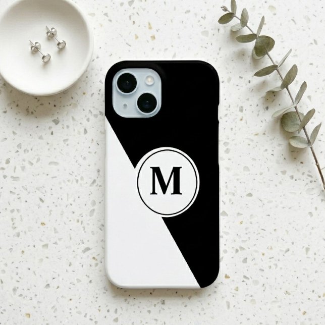 Funda De Case-Mate Para iPhone Funda para iPhone con Monograma Elegante en Blanco (Subido por el creador)