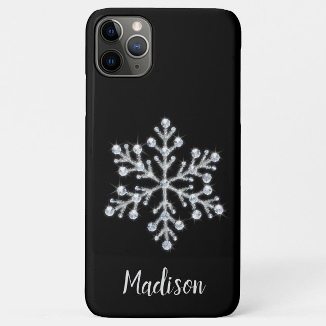 Funda De Case-Mate Para iPhone Funda para iPhone con monograma negro brillante (Reverso)