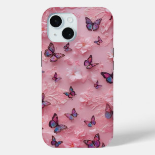 15 Funda para iPhone con patrón de mariposa rosa soña