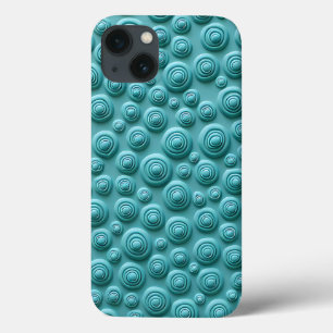 13 Funda para iPhone con patrón en espiral azul verdo