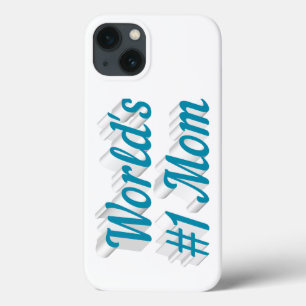 13 Funda para iPhone con texto azul cielo de Mamá