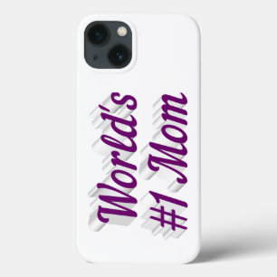 13 Funda para iPhone con texto morado de Mamá