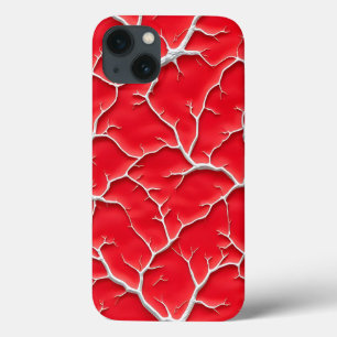 13 Funda para iPhone con vena roja profunda y textura