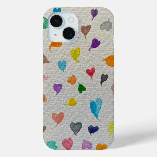 Funda De Case-Mate Para iPhone Funda para iPhone Corazones Acuarela (Reverso )