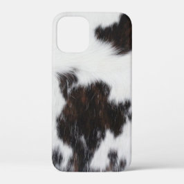 Funda para iPhone - Cuero de vaca Blanco Marrón Ne