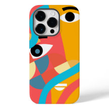 Funda para iPhone de arte de rostro con colores vi