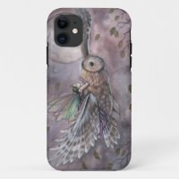 Funda para iPhone de Arte Fantástico de Hada y Búh