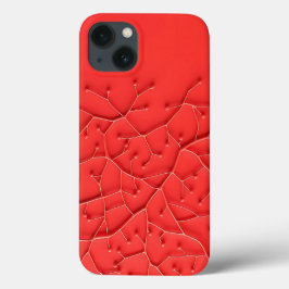 13 Funda para iPhone de diseño orgánico rojo con text