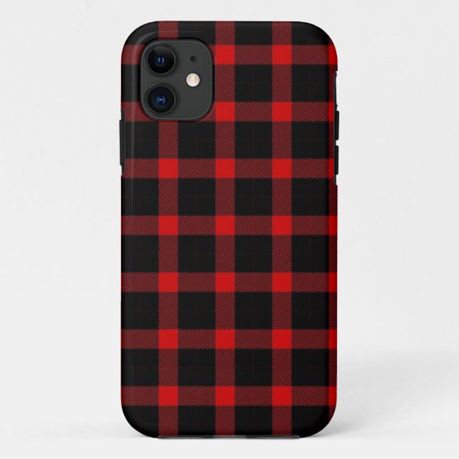 Funda De Case-Mate Para iPhone Funda para iPhone de franela roja y negra (Reverso)