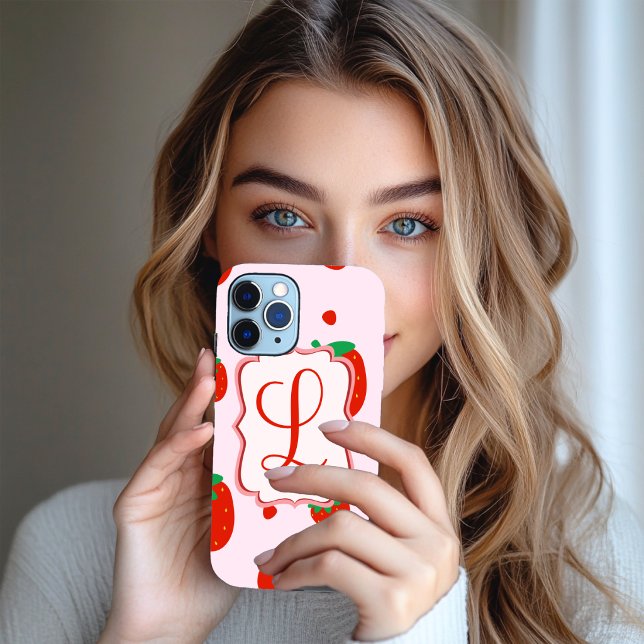 Funda De Case-Mate Para iPhone Funda para iPhone de fresa personalizada (Personalized strawberry iPhone Case.)