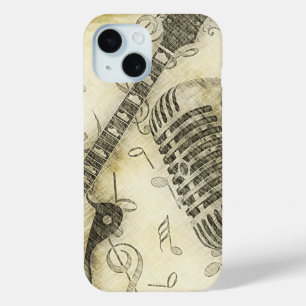 15 Funda para iPhone de guitarra y micrófono grunge v