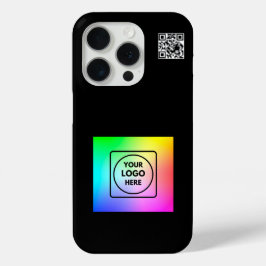 15 Pro Funda para iphone de logotipo de código QR simple 