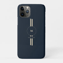Funda para iPhone de lujo con monograma inicial en