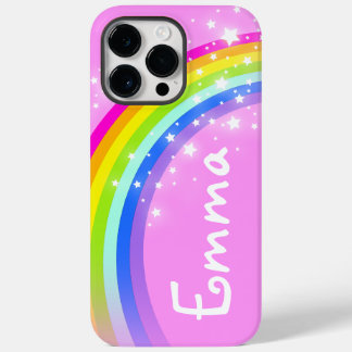 Funda Para iPhone 14 Pro Max De Case-Mate Funda para iphone de luz rosa arcoíris de 4 letras