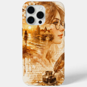 15 Pro Max Funda para iPhone de mujer victoriana vintage en s