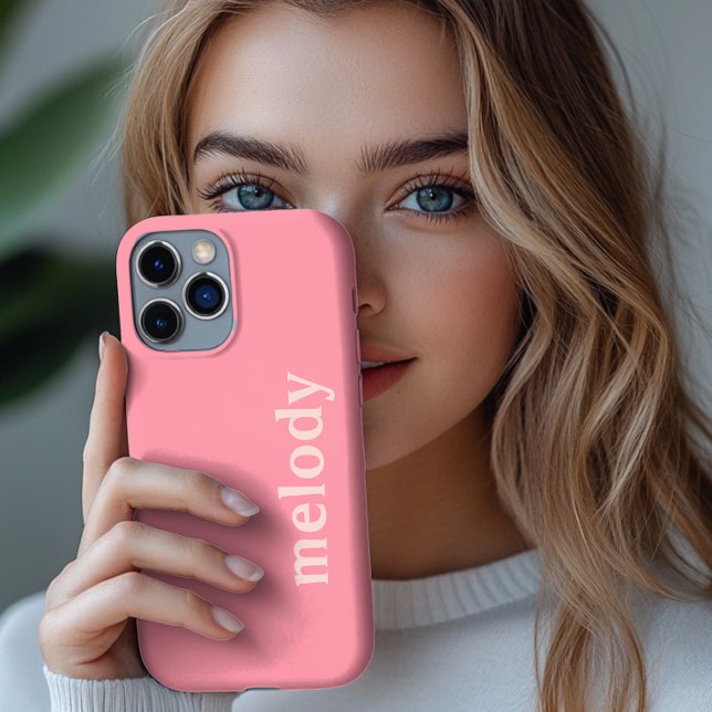 Funda De Case-Mate Para iPhone Funda para iPhone de nombre rosa moderno (Subido por el creador)