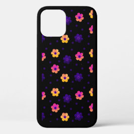 12 Funda para iPhone de Patrón Floral Retro Pastel Az