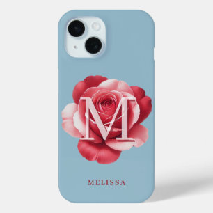 15 Funda para iPhone de rosa inicial personalizada
