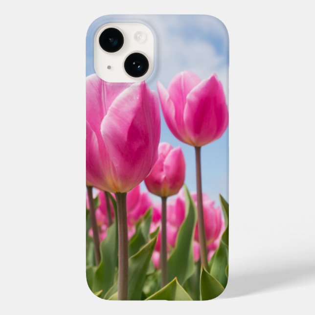Funda De Case-Mate Para iPhone Funda para iPhone de Tulipanes Rosados – Estética  (Reverso )
