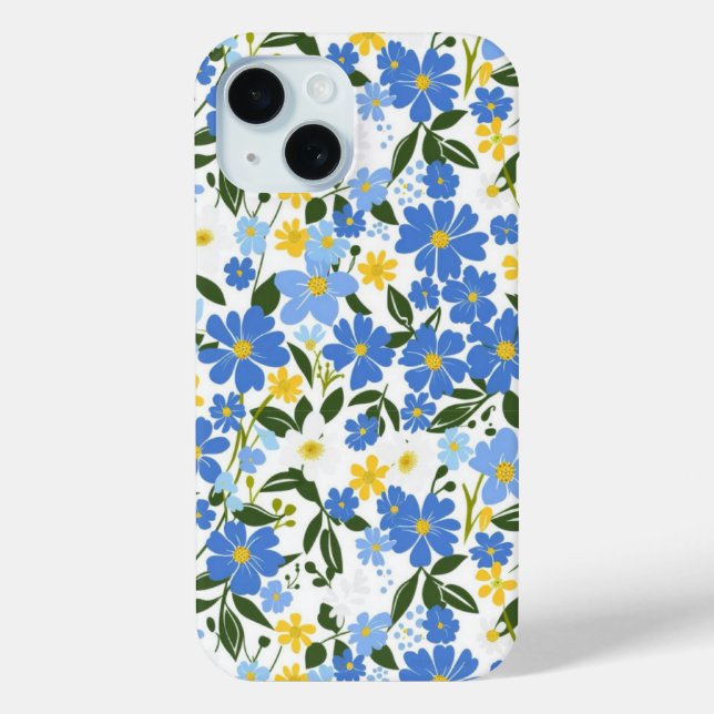 Funda De Case-Mate Para iPhone Funda para iPhone Floral Azul (Reverso )