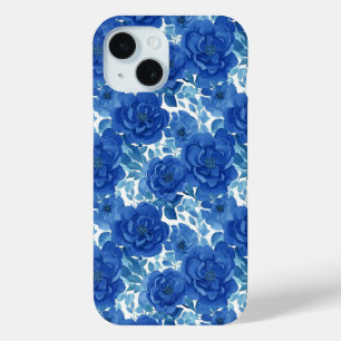15 Funda para iPhone floral azul elegante