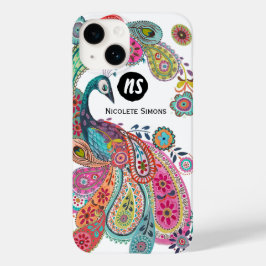 Funda Para iPhone 14 De Case-Mate Funda para Iphone Floral de Pavo Real Brillante Co